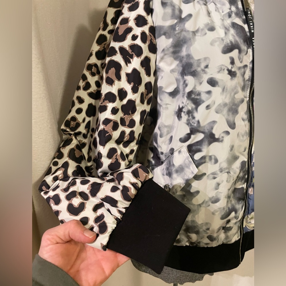 Nikki Jones mixed print puffy bomber jacket - Picture 7 of 12